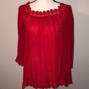 Counterparts Red Lace Top